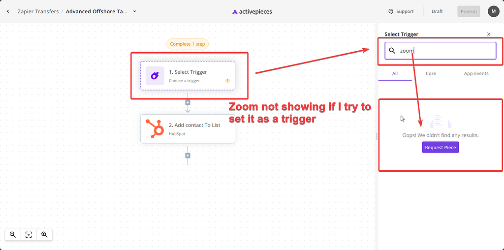 Can I use Zoom as a Trigger Discussions Activepieces Community