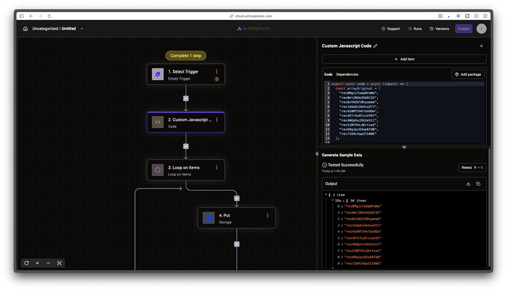Loop Items not working - Need help - Activepieces Community