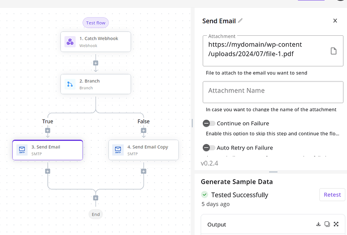 SMTP email piece