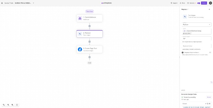 screenshot of text helper and flow