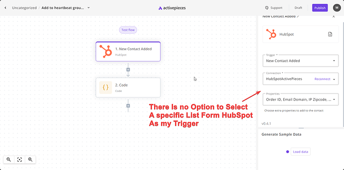Hubspot List Trigger